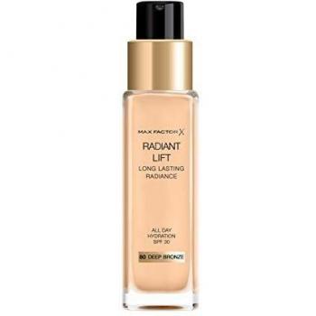 Max Factor Radiant Lift Foundation SPF 30, 080 Deep Bronze, 30ml, Medium to Full Coverage, Radiant Finish, with Hyaluronic Acid