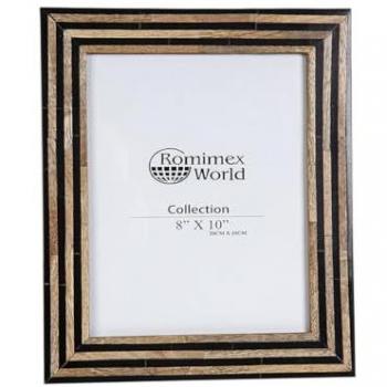 Marco de Fotos Romimex Negro Beige Resina Madera MDF 26 x 31 x 2 cm