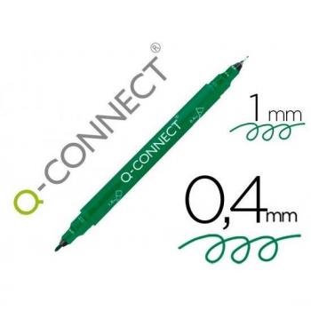 CSP Q-CONNECT Rotulador q-connect marcador permanente doble punta color verde 0,4 mm y 1 mm x10