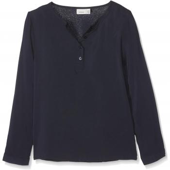 NAME IT Nitjossie Ls Blouse F Nmt, Camisa Manga Larga para Niñas, Azul