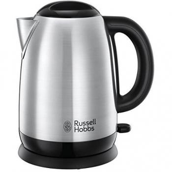 Russell Hobbs Hervidor de Agua Eléctrico Adventure - 1,7 litros, 2400 W, Filtro Extraíble, Zona de Ebullición Rápida, Base de 360°, Indicador del Nivel de Agua, Acero Inoxidable, Plata - 23912-70