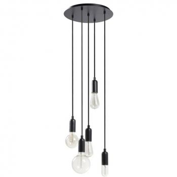 Lámpara colgante EXO LIGHTING A TU ESTILO 717F-G05X1A-02 Negro, tipo suspensión, casquillo E27, potencia máxima de 5x60W