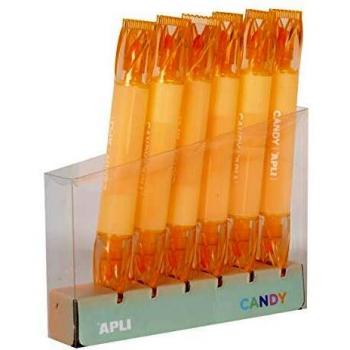 APLI 18277 -Marcador Candy doble punta naranja, 1 pieza