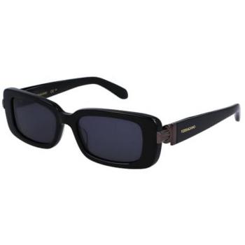 Salvatore Ferragamo Stylish Black Sunglasses with Dark Grey Lenses, 52mm Size Unisex