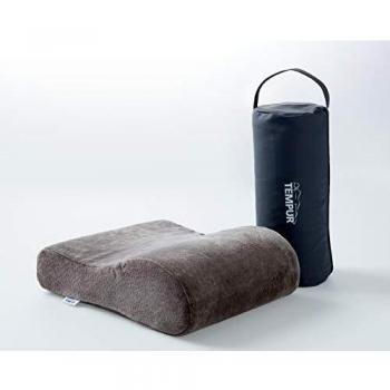Cojín de viaje ergonómico Tempur® con memoria, incluye bolsa de transporte, color gris, tamaño 25 x 31 x 10/7 cm