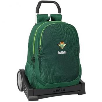 SAFTA | MOCHILA CON CARRO EVOLUTION RESIS AGUA REAL BETIS BALOMPIE - Mochila Escolar Licencia Oficial - Diseño Ergonómico - Amplio Espacio de Almacenamiento - Bolsillos Multifuncionales