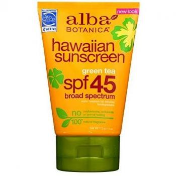 Alba Botanica 0403410 Hawaiian Green Tea Natural Sunblock SPF 45-4 fl oz