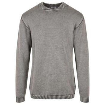 Urban Classics Washed Asphalt Pullover Sweater - Grey - Size S - 60% Cotton, 40% Polyester