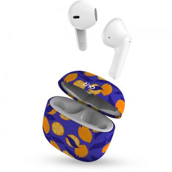 Auriculares Inalámbricos Exclusivos T'nB LEMON - Diseño Moderno, Autonomía de 15 Horas, Control Táctil - Azul/Amarillo