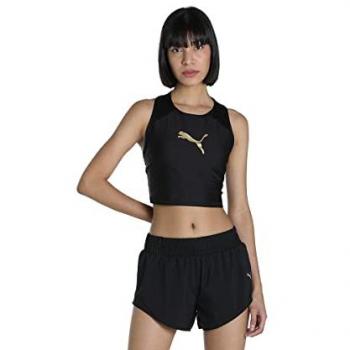 Camiseta sin Mangas Puma Fit Eversculpt para Mujer en Color Negro, Talla L, con detalles en Black Metallic Gold