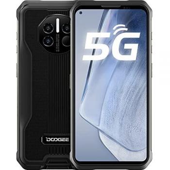 Móvil Resistente 5G, DOOGEE V10 [2022] 8+128GB, 8500mAh 33W Cargar, Android 11 Telefono Movil, Dimensity 700, 48MP Triple AI Cámara, IP68/IP69K Móviles con Termómetro Infrarrojo, 6.39, NFC, Negro