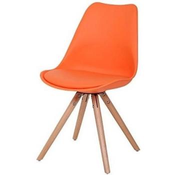 Silla de comedor de estilo moderno con diseño de furnlab consilium Woody  - De colour naranja / De madera de abedul