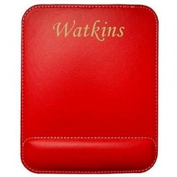 Almohadilla de cuero sintético de ratón personalizado con el texto: Watkins