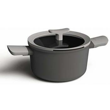 Berghoff 3950167 Cacerola de 2 asas 20cm, 3,1l + tapa, aluminio, inducción, color gris