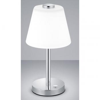 Lámpara de Mesa LED Touch Emerald Cromo y Vidrio Blanco Ø15 cm, 4 Intensidades de Luz