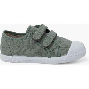 Zapatillas de lona blanditas para niños con tira adherente eco-friendly