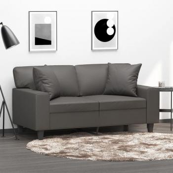 Cojines Decorativos 2 uds Gris 40x40 cm en Cuero Sintético