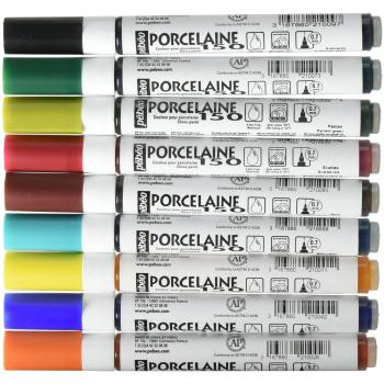 Pebeo Porcelaine 150 - Juego de rotuladores brillantes para cristal