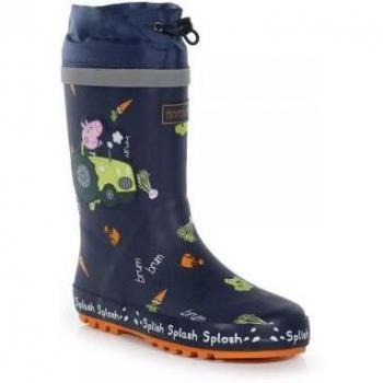 Regatta Children's Splash Peppa Pig Wellington Boots - Unisex, Navy/Orange/Green, Multicolour, Size UK 10 Kids