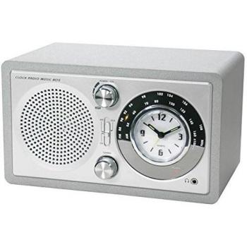 Soundmaster UR455 - Radio con reloj analógico y carcasa de madera [Importado de Alemania]