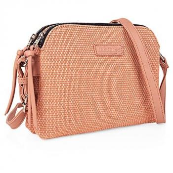 Bolso Bandolera Mujer Lois - Pequeño, Doble Compartimento, Piel Sintética, Uso Diario, Rosa 319283