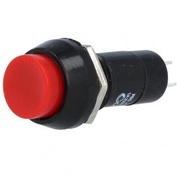 Interruptor Pulsador Redondo Abierto Reposo 1A/250Vac ROJO OFF-ON