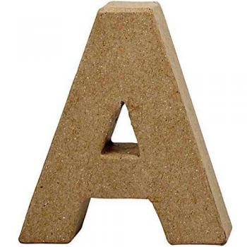 Letra de papel maché pequeña A - 10 cm, 1 unidad