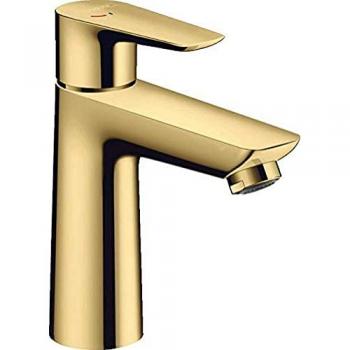 Grifo de lavabo Hansgrohe Talis E 110 CoolStart, sin desagüe automático, acabado dorado pulido