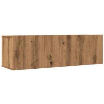 Muebles para TV de pared 2 uds roble artesanal 100x30x30 cm