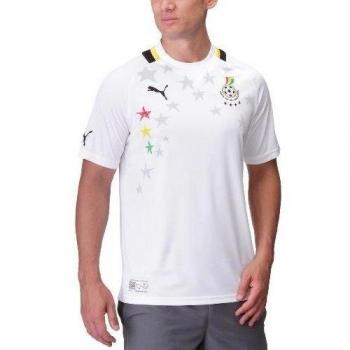 PUMA - Camiseta de fútbol sala para hombre, tamaño L, color blanco - negro - ghana