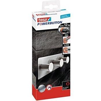 tesa 59334-00000-00 Gancho Triple Clásico, Acero Inoxidable