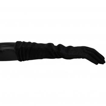 Dolce & Gabbana Black Gray Mid Arm Length Wool Gloves - Size 7.5/S
