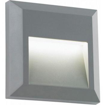 Severus - Aplicar Exterior LED Integrado Cuadrado Indirecto IP65 1.1W Gris ABS Plástico y Transparente - Saxby Lighting