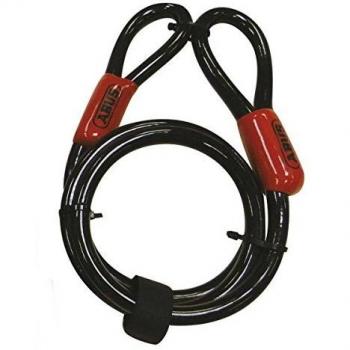 Abus Cobra 10 Loop Cable - Steel Cable Coated with Plastic - Security for Bicycle and Motorbike Accessories - 220cm Long, 10mm Thick, Black