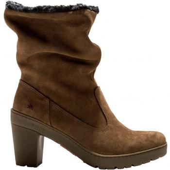 Botines de mujer LUX SUEDE KAKI/ TRAVEL 1757 con tacón, piel, cierre de cremallera, color Kaki