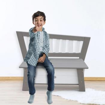 Banco de almacenamiento AXI Corky gris y blanco, multicolor, con diseño moderno, funcionalidad de almacenamiento y fabricado en materiales duraderos