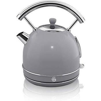 Swan Retro SK14630GRN Hervidor de Agua Eléctrico 1.8L, Resistencia Oculta Acero Inoxidable, Inalámbrico, Diseño Vintage, Apagado Automático,