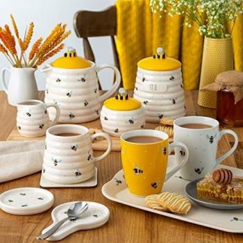Price & Kensington Sweet Bee 4 Cup Teapot, White, 0059.655