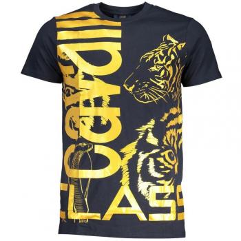 Cavalli Class Blue Cotton T-Shirt - XL, Male, Logo Print