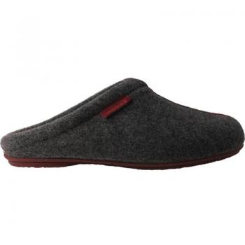 Zapatilla de Casa VULLADI mod. 4616-041 Fieltro Suela Goma para Hombre Gris Burdeos