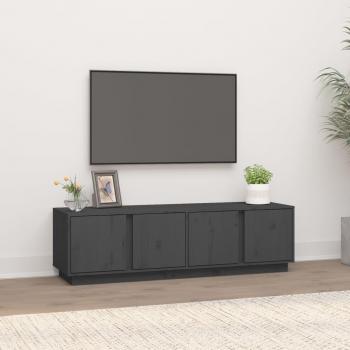 Mueble de TV de madera maciza de pino 140x40x40 cm en color gris