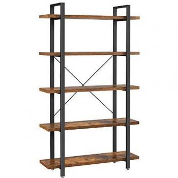 Estantería Industrial Songmics Vasagle, 5 Estantes, Estable para Almacenamiento, Fácil de Montar, Ideal para Sala, Dormitorio y Oficina, en Greige y Negro o Marrón