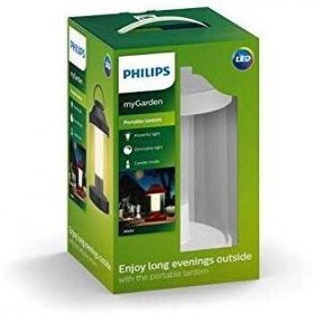 Philips Mygarden Abelia Farol LED Portátil blanco, luz regulable y recargable mediante USB, iluminación exterior