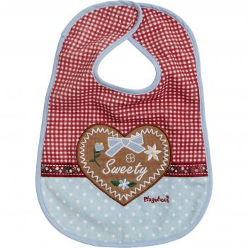 Playshoes 507126-374 - Babero con cierre de velcro, diseño de corazón, 33 x 26 cm, color celeste
