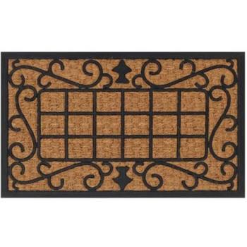 Felpudo rectangular de goma y fibra de coco 45x75 cm