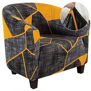 HIFUAR Fundas de Sillón Chesterfield Elásticas,Moderna Cubre Sofá 1 Plaza,Fundas de Butacas Extraíbles y Lavables, Fundas Protector de Muebles Elegante para Chester 1 Plaza,Geometría#12
