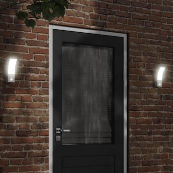 Lámparas de pared LED exterior con sensor (2 unidades, aluminio, color blanco)