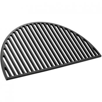 Parrilla Semicircular de Hierro Fundido 46,7 x 22,8 x 0,9 cm para Barbacoa y Plancha de Asar - Ideal para Carne, Pescado y Verduras, Fácil de