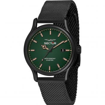Sector 660 Men's Quartz Watch R3253517021 with Black and Green Matt Dial, 43mm, 5ATM Water Resistance