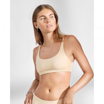 Sujetador deportivo de algodón orgánico - color beige